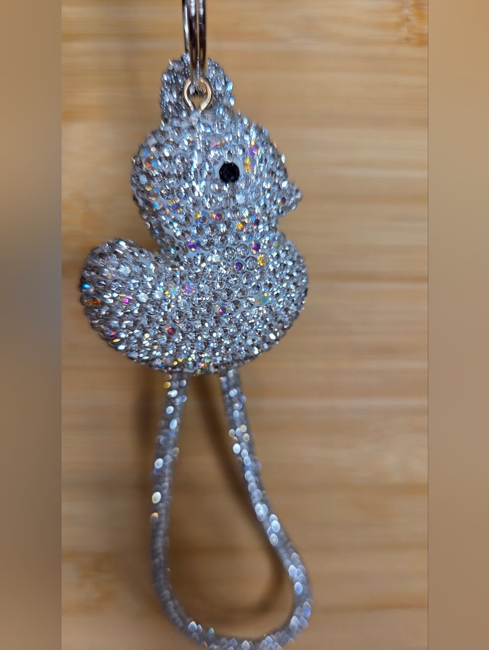 🐥 Bling Rhinestone Rubber Ducky Keychain Wristlet Strap Bag Charm 🐥 - Picture 6 of 15